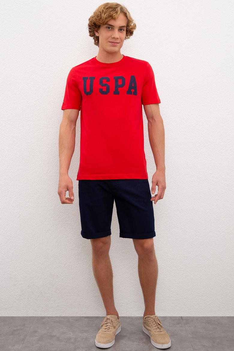 Erkek Kırmızı Bisiklet Yaka T-Shirt Basic - 50216452131