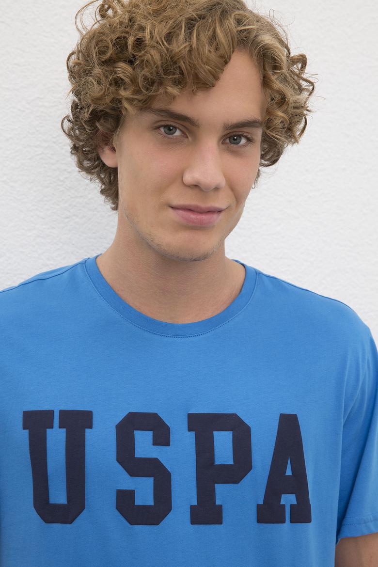 Erkek Kobalt Mavi Basic T-Shirt - 50216452151