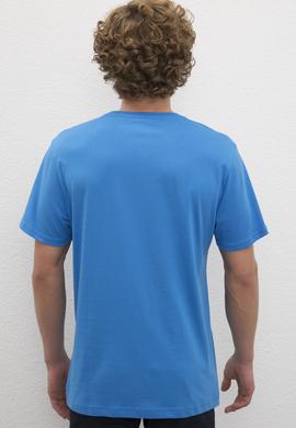 Erkek Kobalt Mavi Basic T-Shirt - 50216452151