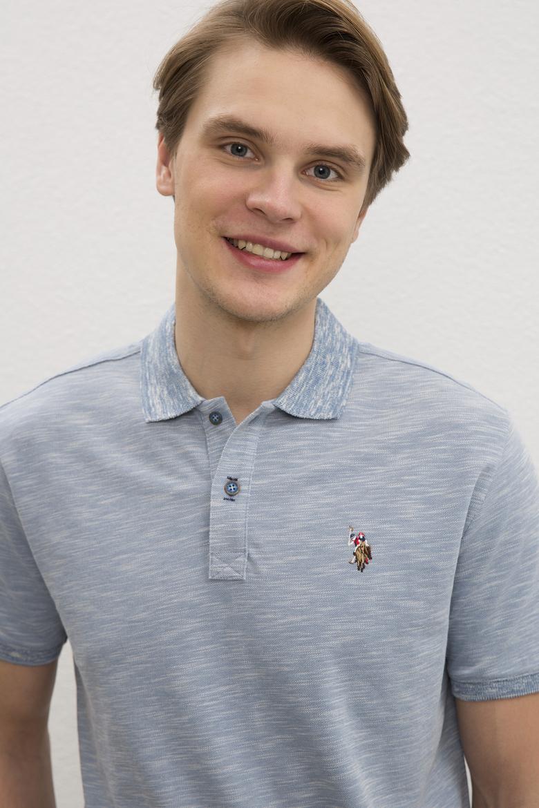 Erkek İndigo Basic T-Shirt - 50222487006