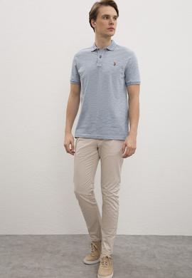 Erkek İndigo Basic T-Shirt - 50222487006