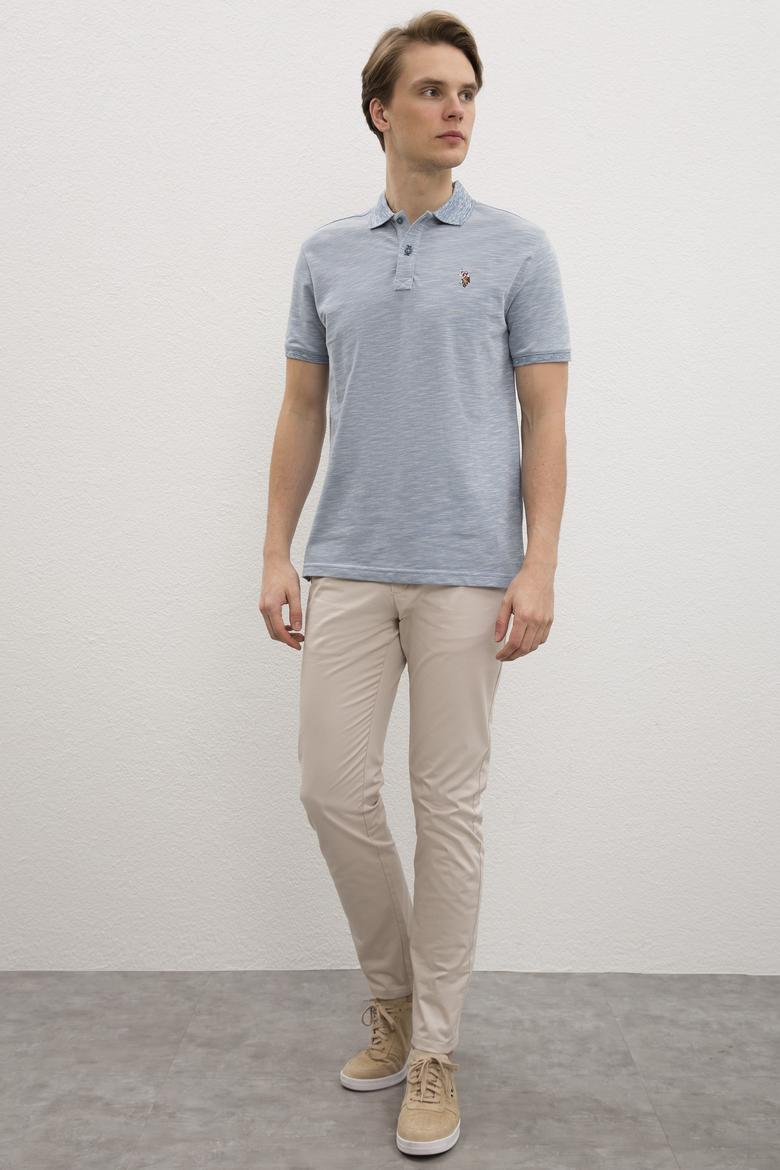 Erkek İndigo Basic T-Shirt - 50222487006