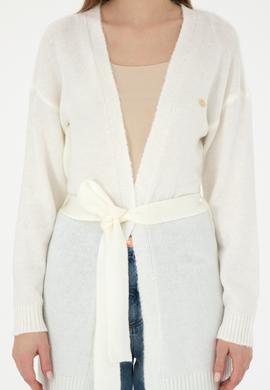 Kadın Krem Melanj Triko Hırka - 50297102040