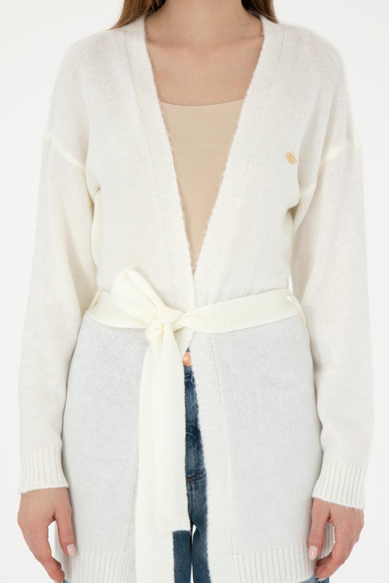 Kadın Krem Melanj Triko Hırka - 50297102040