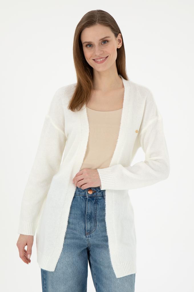 Kadın Krem Melanj Triko Hırka