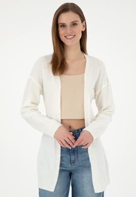 Kadın Krem Melanj Triko Hırka - 50297102040