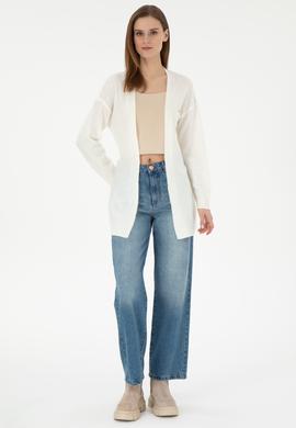 Kadın Krem Melanj Triko Hırka - 50297102040