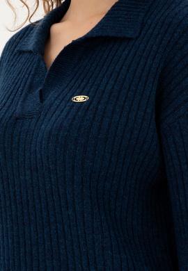 Kadın Lacivert Polo Yaka Kazak - 50297093003