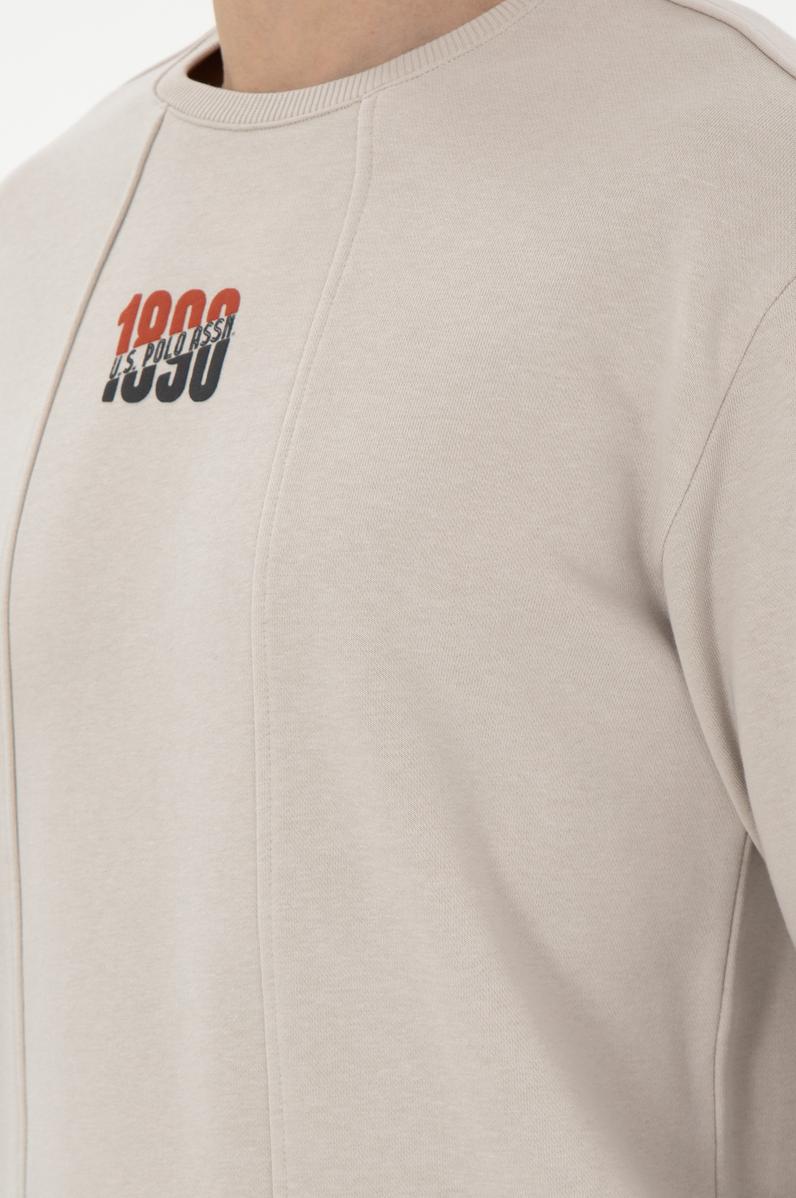 Erkek Comfort Fit Bisiklet Yaka Taş Sweatshirt