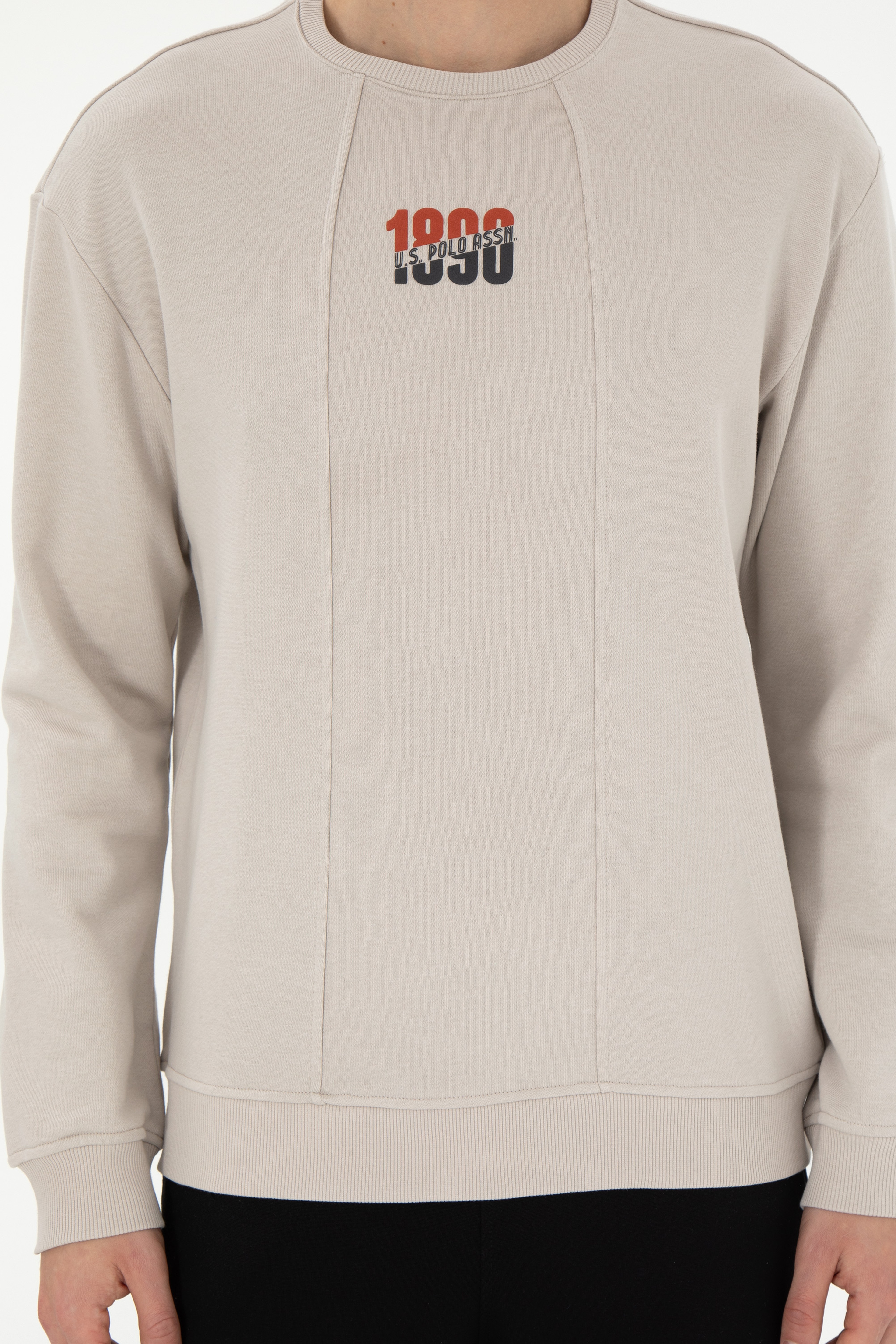 Erkek Comfort Fit Bisiklet Yaka Taş Sweatshirt - Image 6