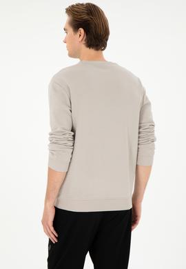 Erkek Comfort Fit Bisiklet Yaka Taş Sweatshirt - 50293430027