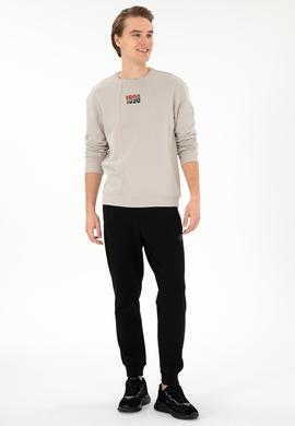 Erkek Comfort Fit Bisiklet Yaka Taş Sweatshirt - 50293430027