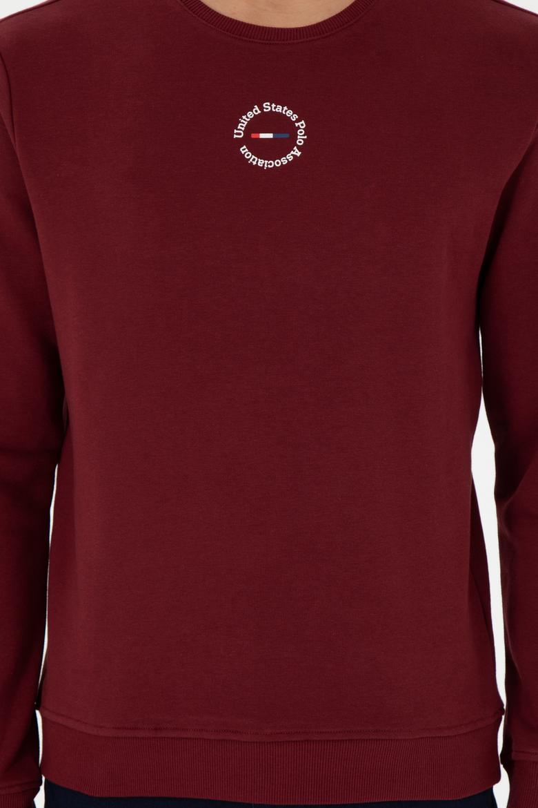 Erkek Regular Fit Bisiklet Yaka Bordo Sweatshirt - 50293436071