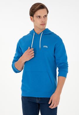 Erkek Kapüşonlu Kobalt Basic Sweatshirt - 50295149068