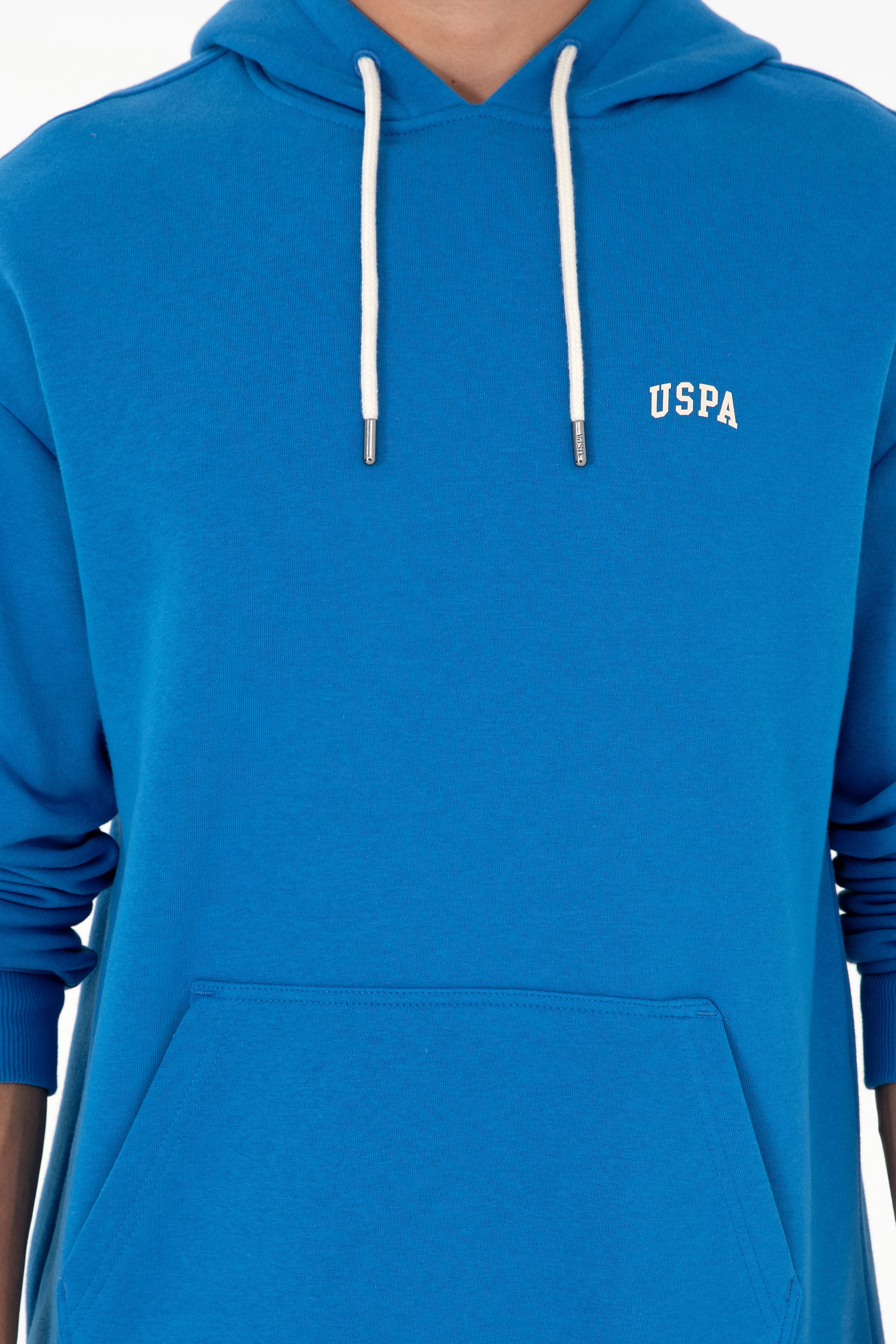Erkek Kapüşonlu Kobalt Basic Sweatshirt - Image 6