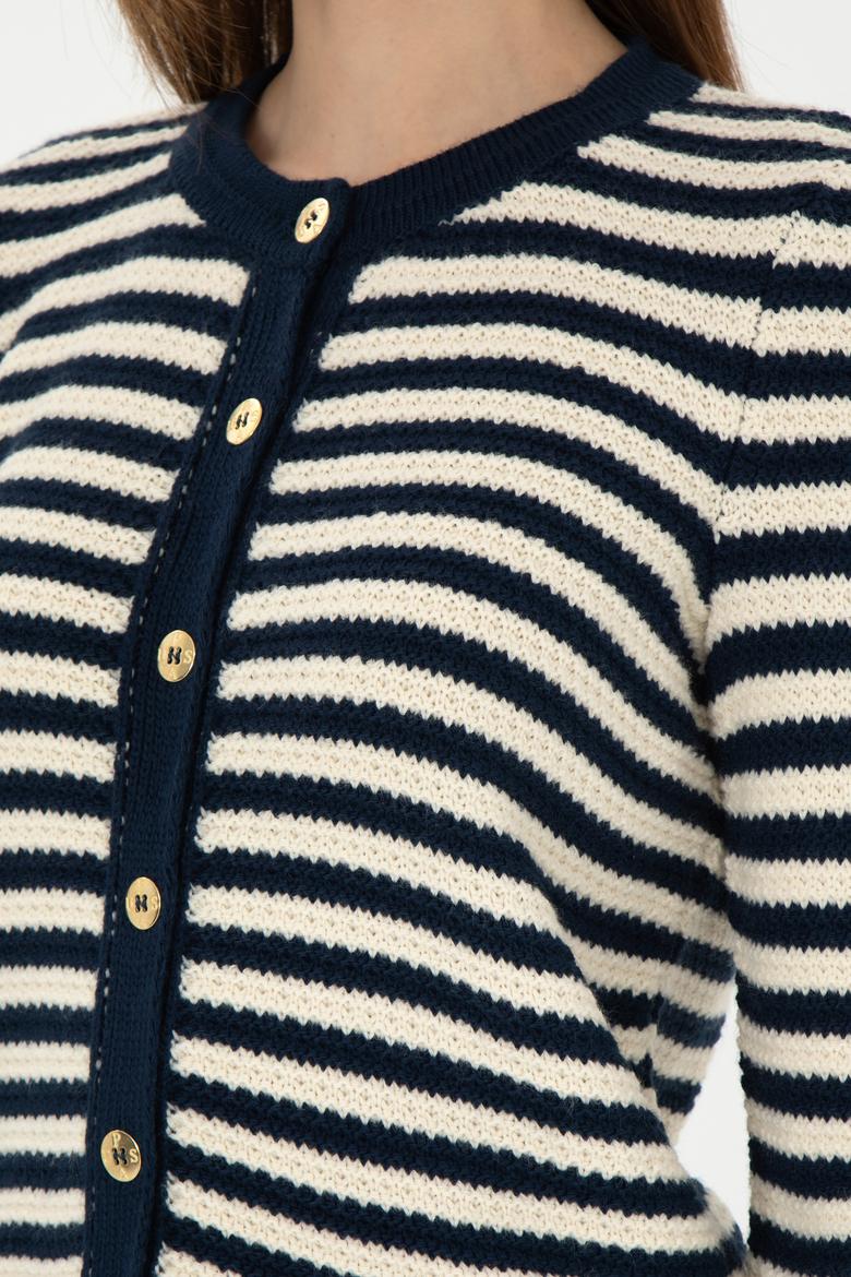 Kadın Lacivert Triko Hırka - 50297119010