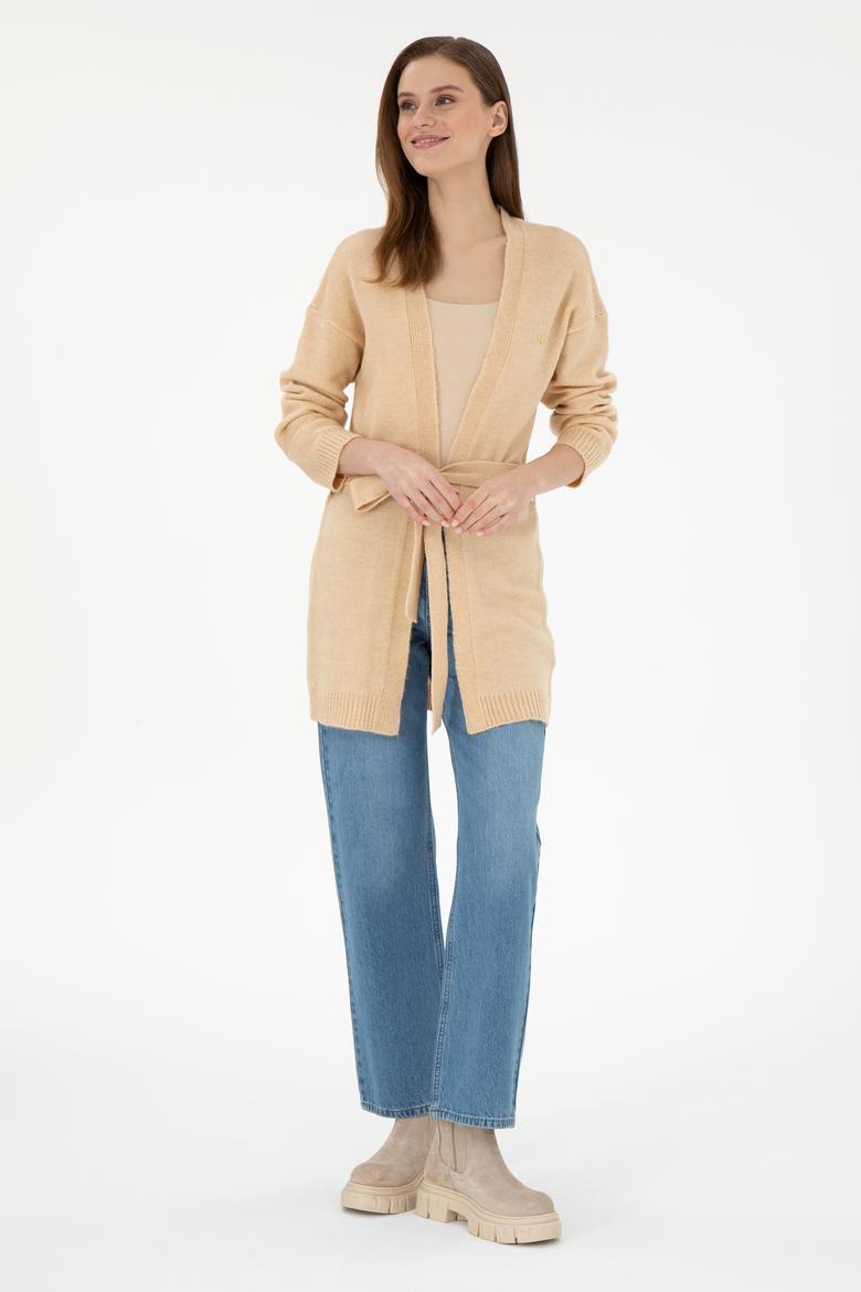 Kadın Kum Melanj Triko Hırka - 50297102015