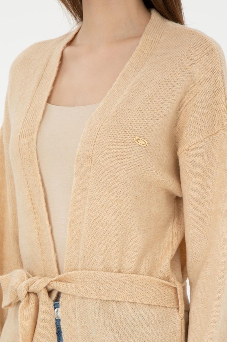 Kadın Kum Melanj Triko Hırka