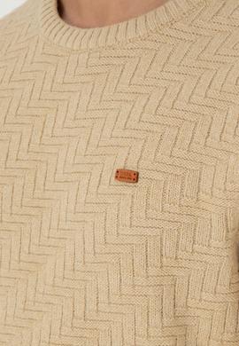 Erkek Slim Fit Bisiklet Yaka Kum Kazak - 50297050019