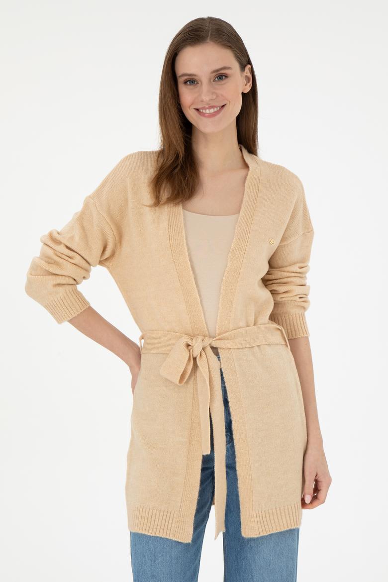 Kadın Kum Melanj Triko Hırka