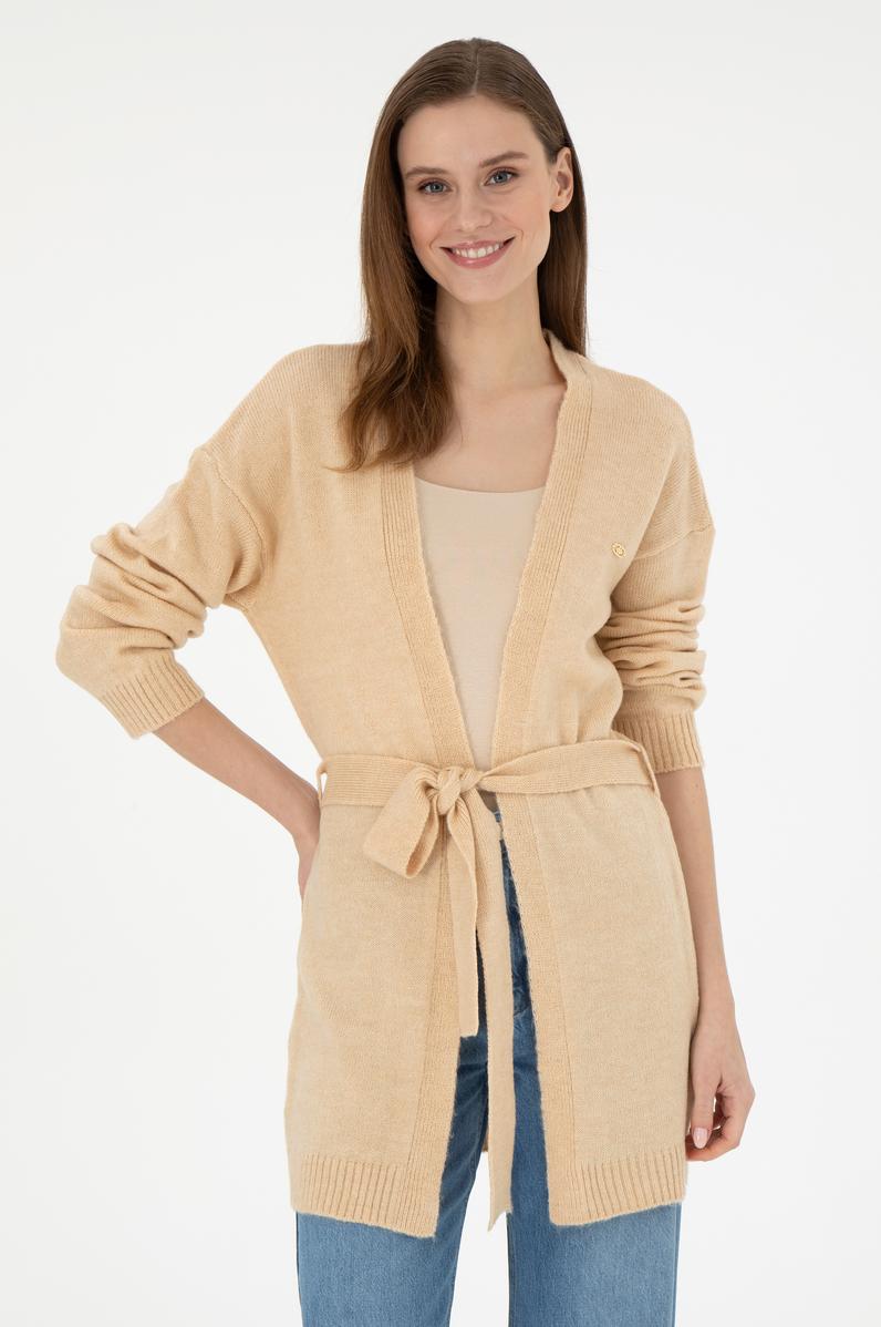 Kadın Kum Melanj Triko Hırka