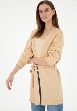 Kadın Kum Melanj Triko Hırka - 50297102015