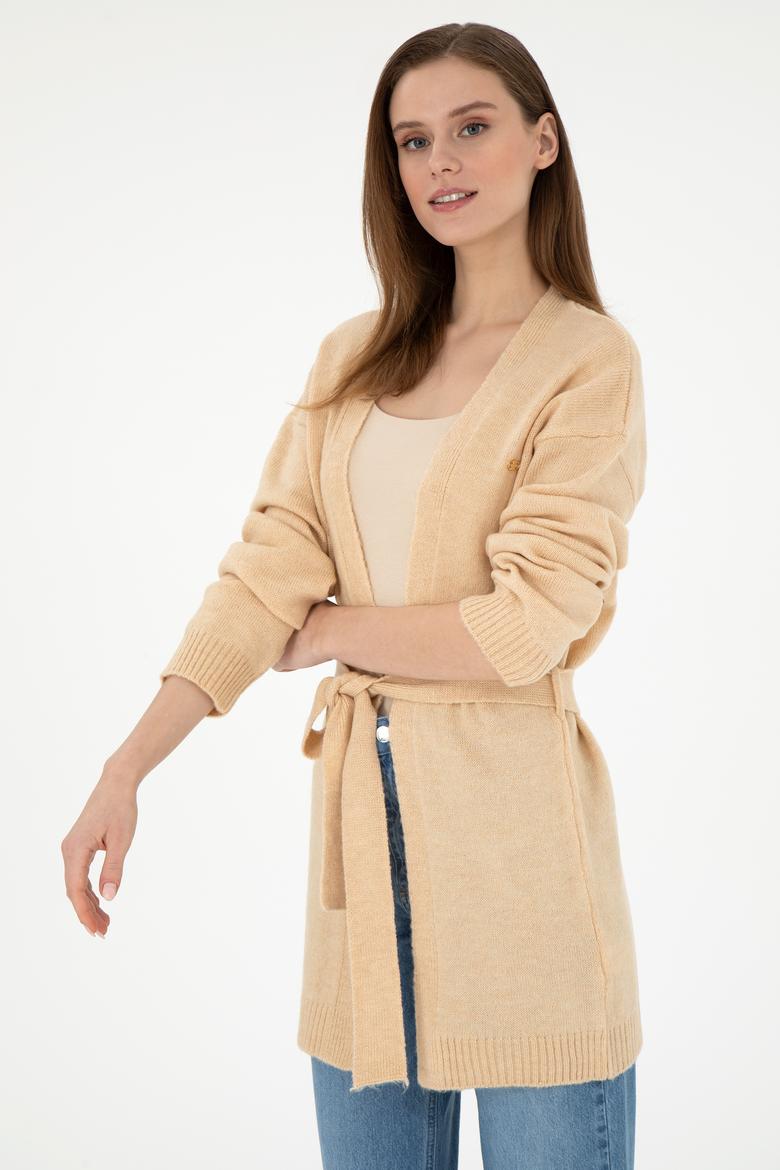 Kadın Kum Melanj Triko Hırka - 50297102015