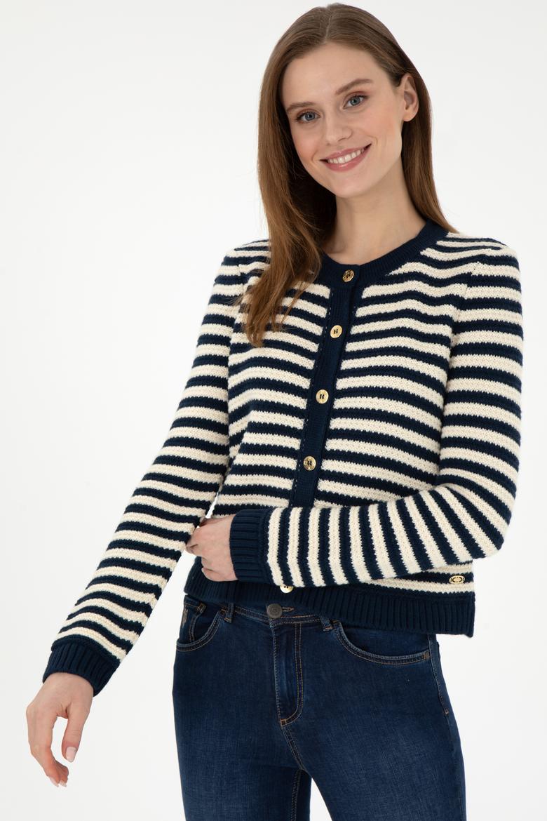 Kadın Lacivert Triko Hırka - 50297119010