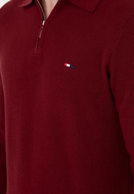 Erkek Regular Fit Yarım Fermuarlı Bordo Basic Kazak - 50298266020