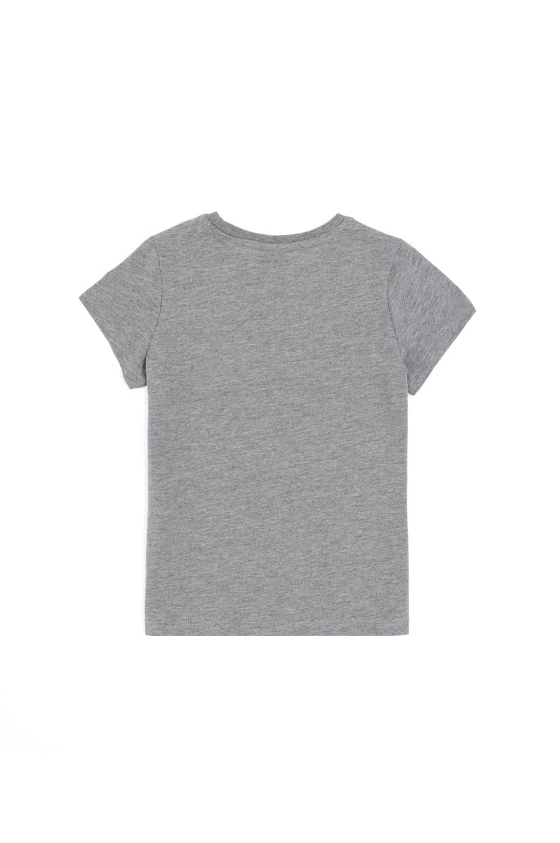 Erkek Çocuk Gri Melanj Bisiklet Yaka Tişört