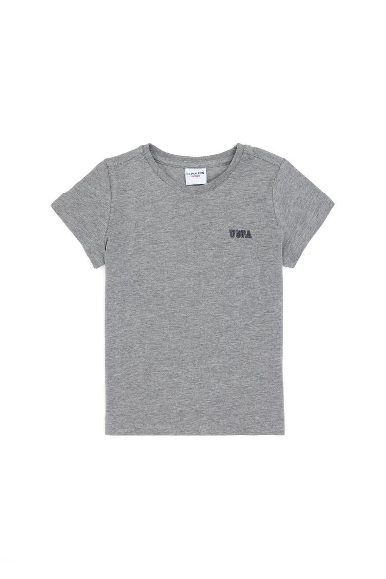 Erkek Çocuk Gri Melanj Bisiklet Yaka Tişört