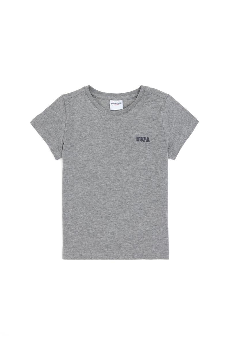 Erkek Çocuk Gri Melanj Bisiklet Yaka Tişört