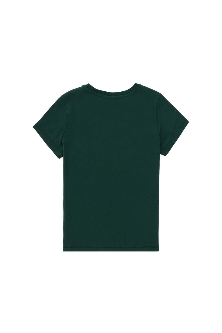 Erkek Çocuk Koyu Yeşil Bisiklet Yaka Tişört - 50298086071