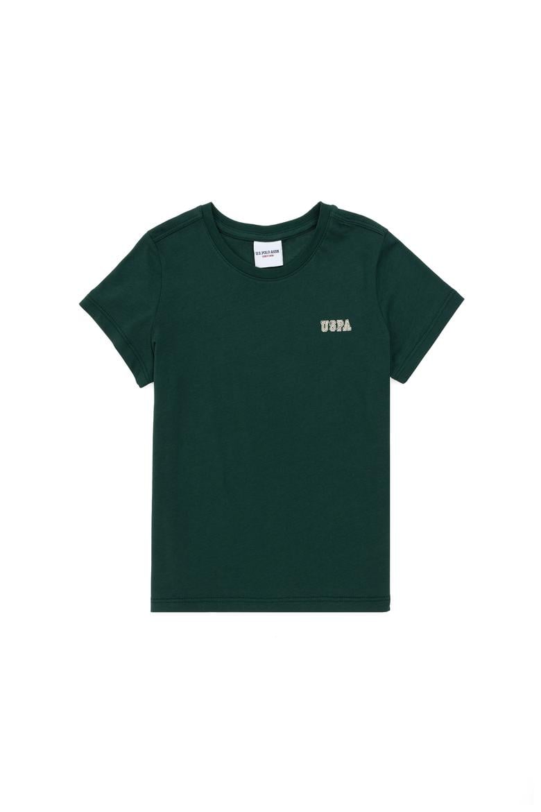 Erkek Çocuk Koyu Yeşil Bisiklet Yaka Tişört