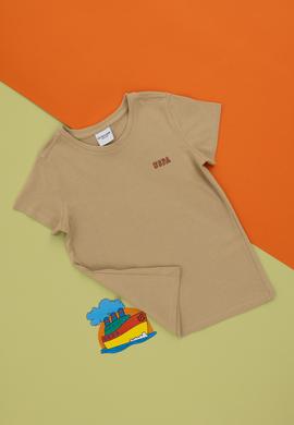 Erkek Çocuk Kum Bisiklet Yaka Tişört - 50298086049