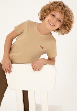 Erkek Çocuk Kum Bisiklet Yaka Tişört - 50298086049