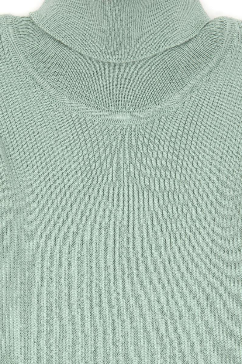 Kız Çocuk Su Yeşili Balıkçı Yaka Kazak