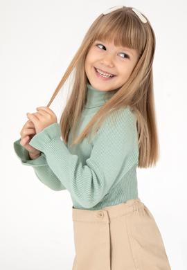 Kız Çocuk Su Yeşili Balıkçı Yaka Kazak - 50297166015