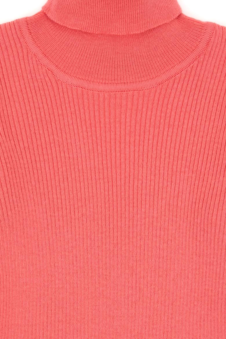 Kız Çocuk Nar Çiçeği Balıkçı Yaka Kazak - 50297166007