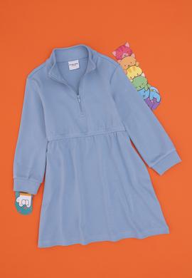 Kız Çocuk Açık Mavi Örme Elbise - 50296387026