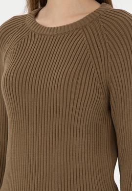 Kadın Haki Bisiklet Yaka Kazak - 50297095028