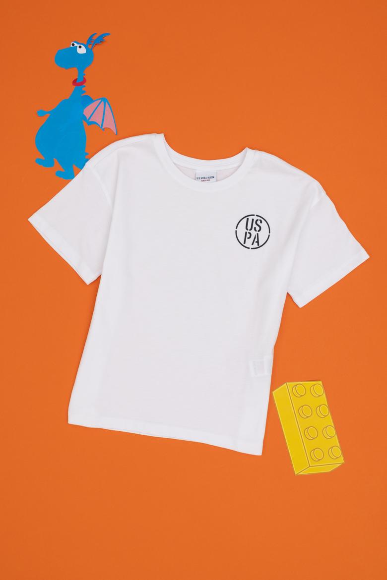 Erkek Çocuk Beyaz Oversize Bisiklet Yaka Tişört - 50298981011