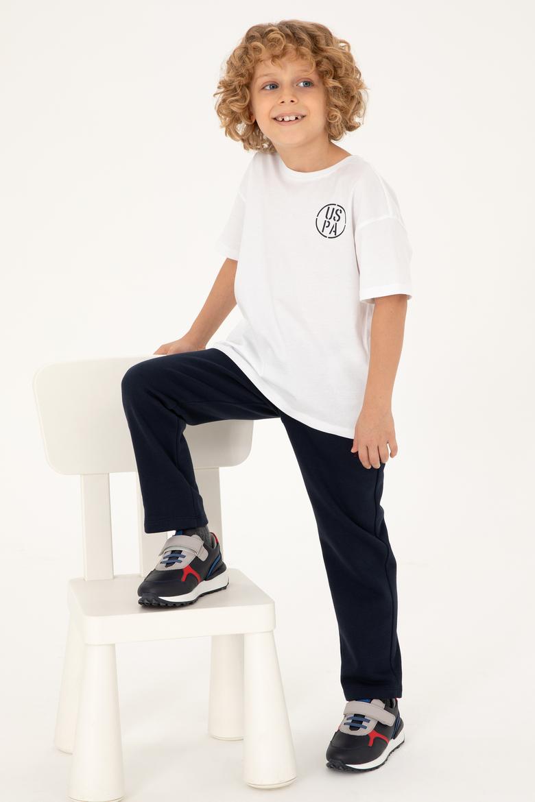 Erkek Çocuk Beyaz Oversize Bisiklet Yaka Tişört - 50298981011