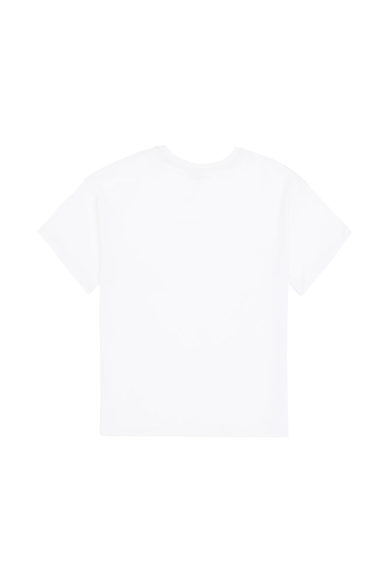 Erkek Çocuk Beyaz Oversize Bisiklet Yaka Tişört - 50298982010