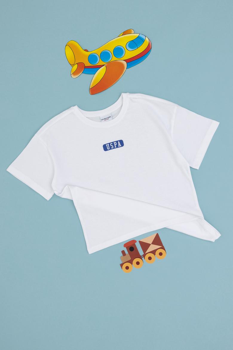 Erkek Çocuk Beyaz Oversize Bisiklet Yaka Tişört - 50298982010