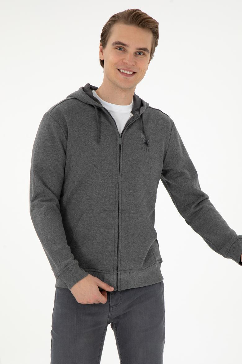 Erkek Antrasit Melanj Örme Hırka - 50293447026