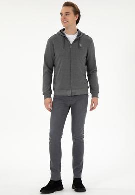 Erkek Antrasit Melanj Örme Hırka - 50293447026