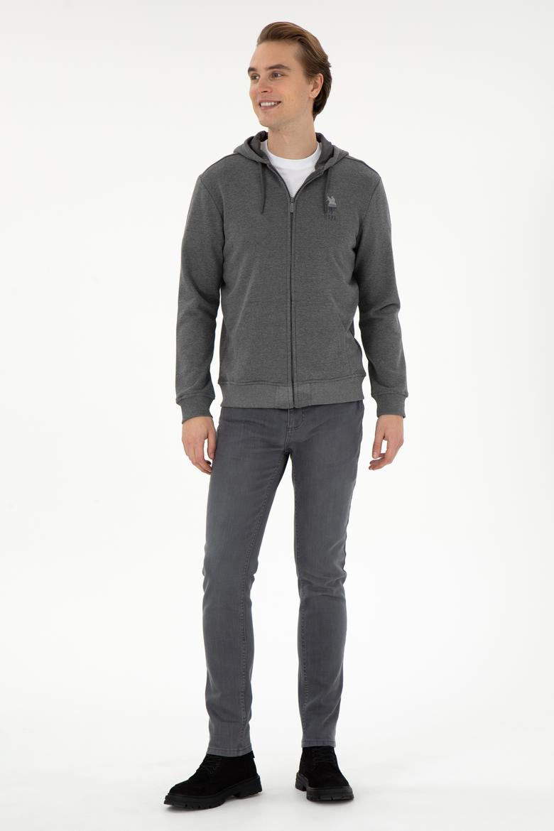 Erkek Antrasit Melanj Örme Hırka - 50293447026