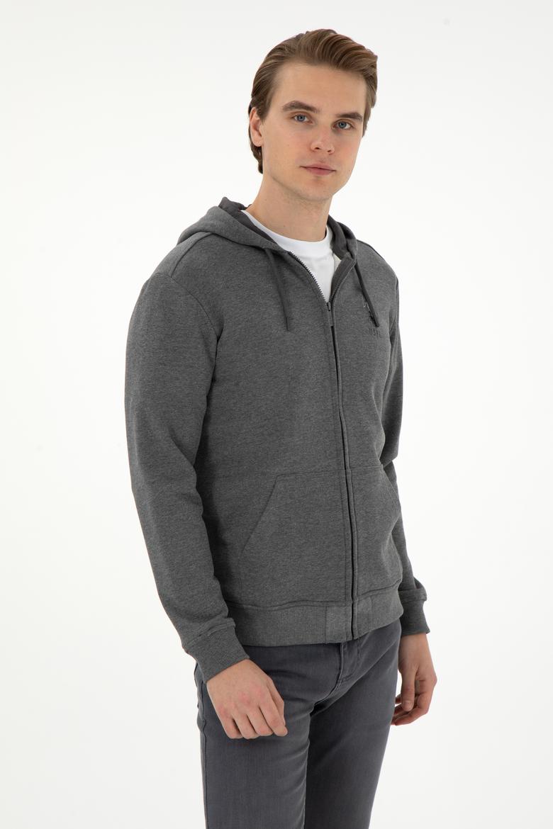 Erkek Antrasit Melanj Örme Hırka