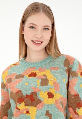 Kadın Su Yeşili Kazak - 50293114012